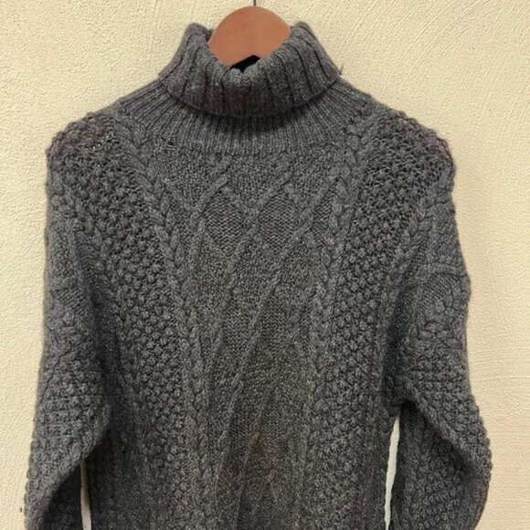 J. Crew Women's Turtleneck Wool Sweater Knitted Long Sleeve Black Size Medium - Picture 5 of 9